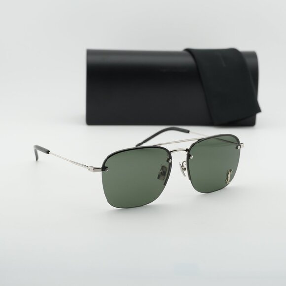 Saint Laurent SL309M 002 Aviator Sunglasses - Silver\\Grey main image 5